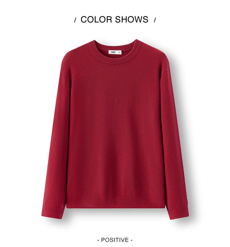 Semir Strickpullover für Herren, Winter-Kaschmirmischung, wärmeisolierend, antibakteriell, 2025, neue Basic-Rundhalsausschnitt, schwarze Basisschicht – Detail 13