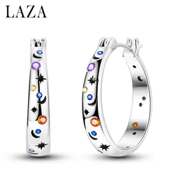 LAZA Hoop Earring Silver Plated Pendientes For Woman Wedding Engagement Anniversary Jewelry