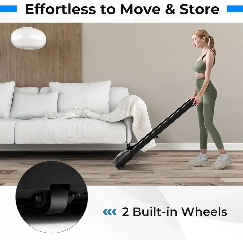 Compact 2.25HP Desk Treadmill with LED Display, Remote, and 7-Layer Belt for Home or Office Exercise in Small Spaces