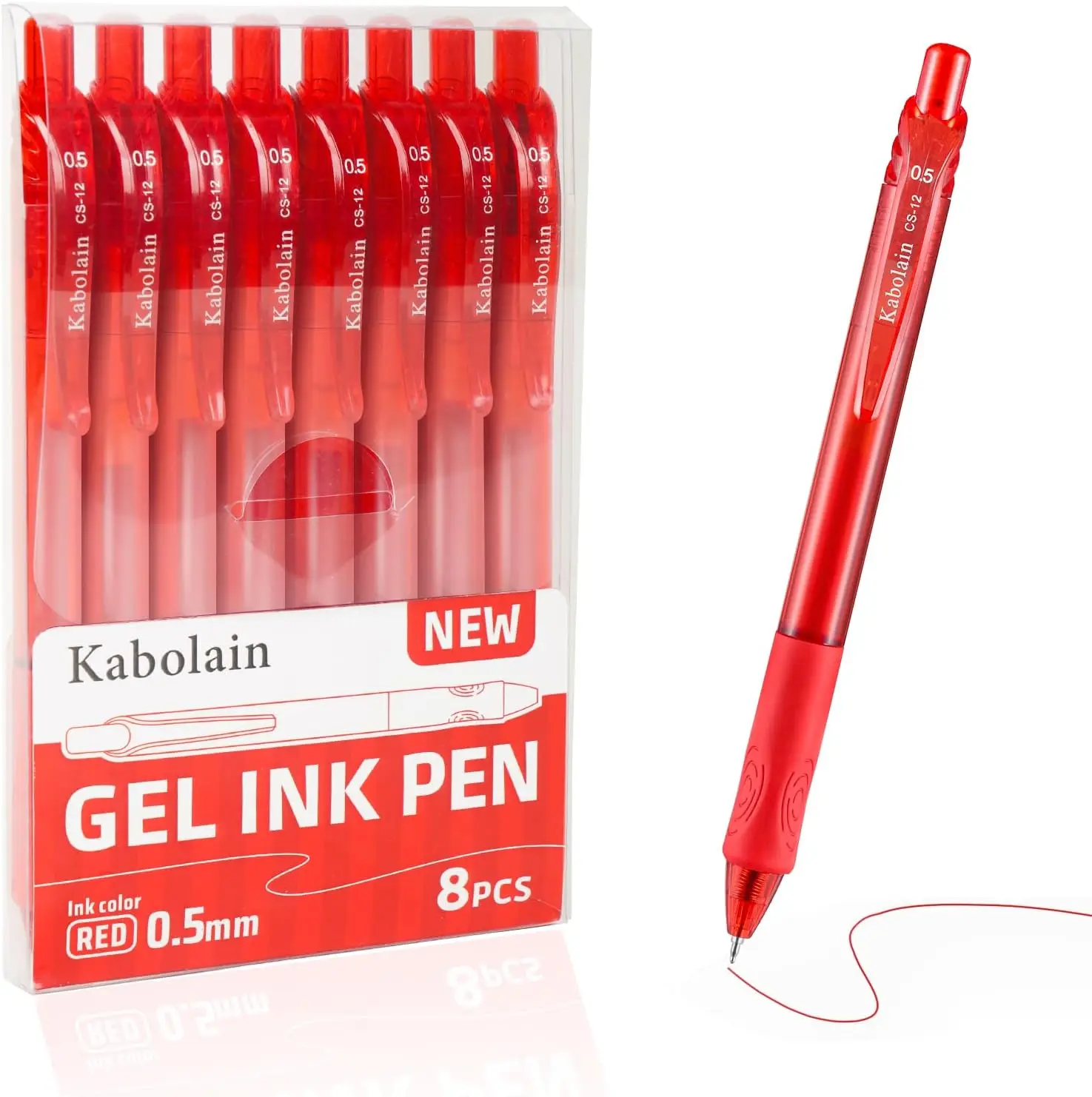

Набор из 8 красных гелевых ручек, 0,5 мм, с тонким выдвижным наконечником и мягким захватом для плавного письма - канцелярские товары для офиса и школы