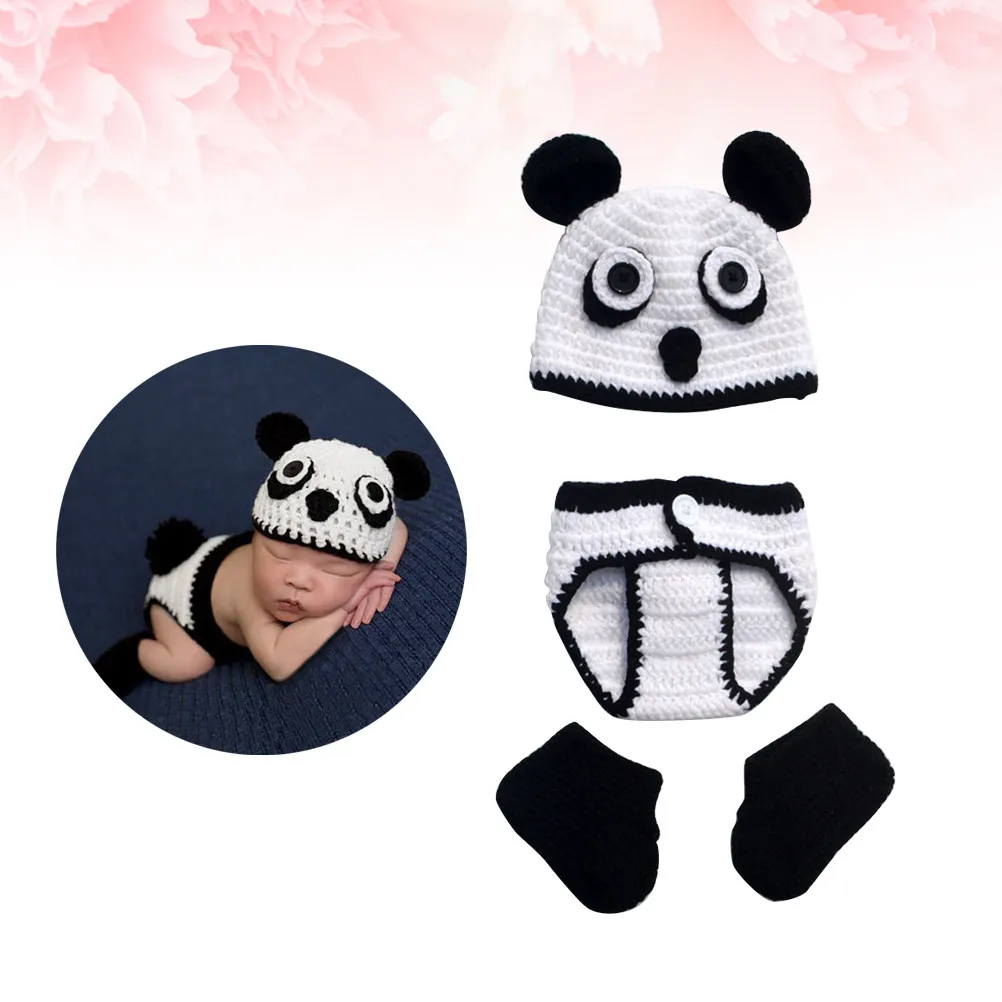 

Stylish Panda Print Newborn Baby Clothes Set Fine Knitted Infant Wear for Memorable Photos and Regular Use Baby Outfits
