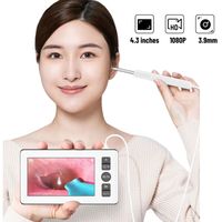 Digital Otoscope with 3.9mm Ear Scope Camera with 6 Lights 1080P 4.3 INCH IPS Ear Wax Removal Toolfor Kids Adults