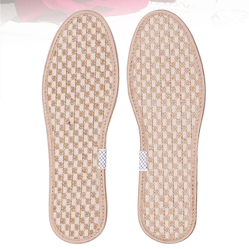 

1 Pair Linen Bamboo Charcoal Insoles Breathable Sweat Absorbing Shoe Inserts For Men Women Foot Care Tool Insole