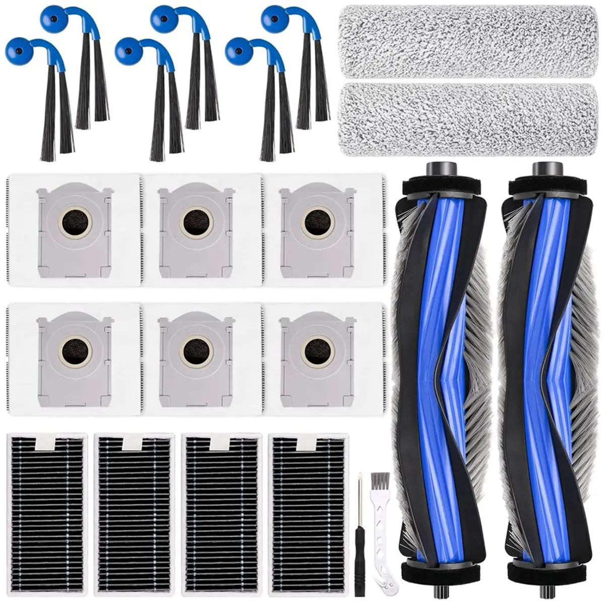 22 Pcs Accessories Kit for X9 Pro Omni Robot Vacuum, Replacement Parts Brush Filter Mop Bags