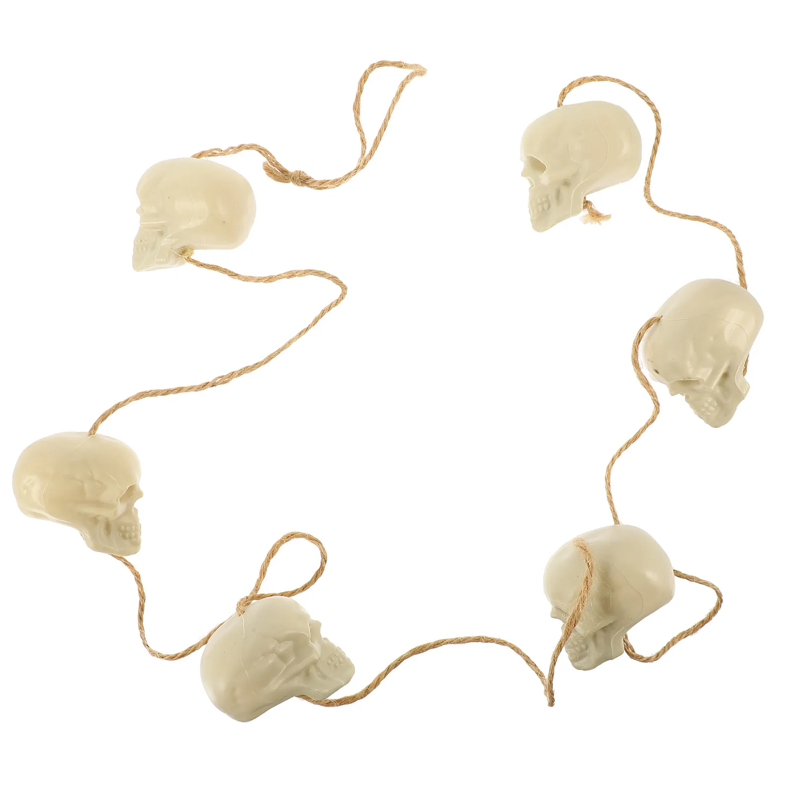 

Skull Head Garland 180cm Hanging Decoration for Halloween Party Scary Prank Home Wall Tree Window Door Ornament