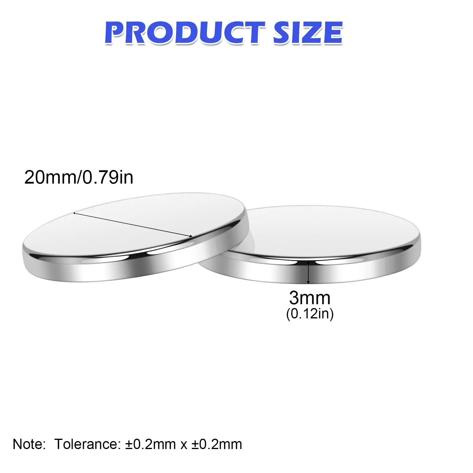 Strong Neodymium Magnets 20x3mm Round Rare Earth Magnets for Whiteboard, Office, DIY, Science, Photo, Refrigerator