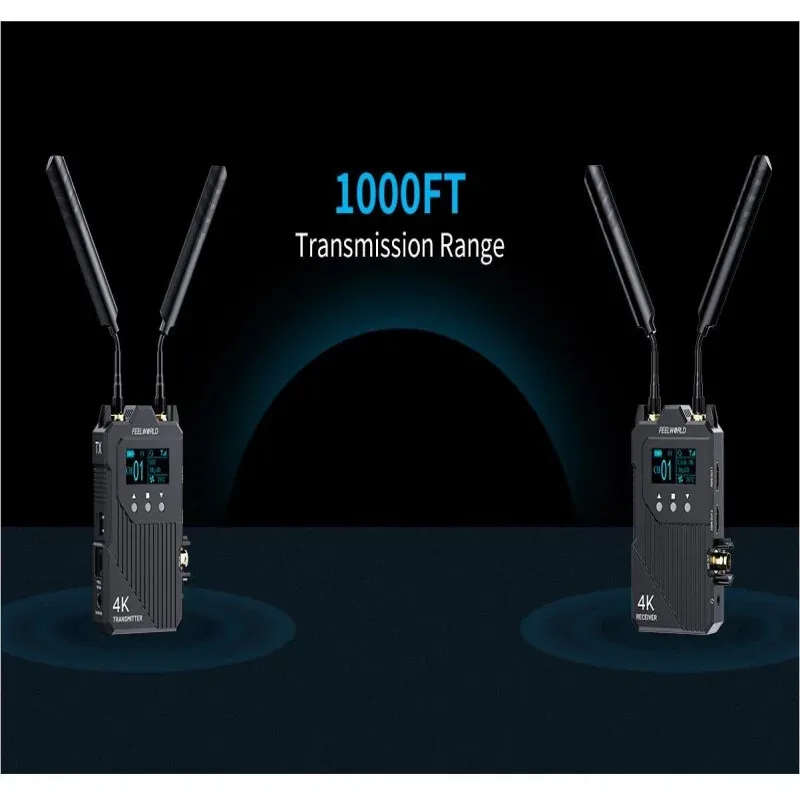 FEELWORLD WT1H 4K Wireless Video Transmission System Dual HDMI-compatible Full Duplex Intercom Live Streaming