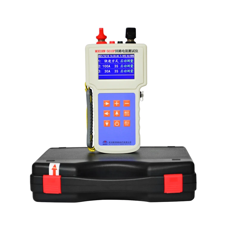 

MOEORW-WR5010P Handheld 30A 50A 100A Loop Resistance Tester 3 Phase Contact Resistance Tester