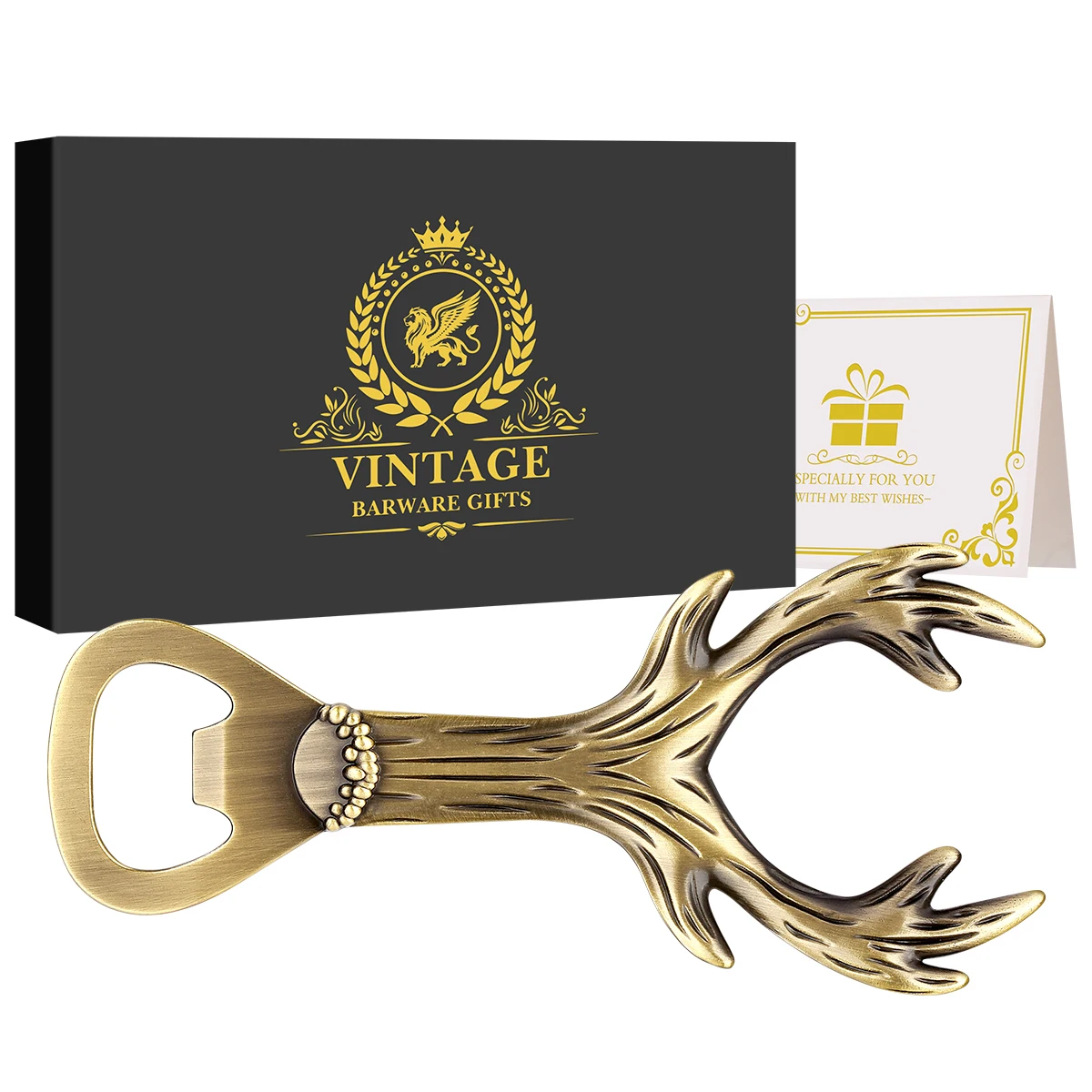 Eight Elk Horns Beer Bottle Opener Bronze/Grey Black Metal Bottle Openers Unique Beer Gift Kitchen Bar Tools