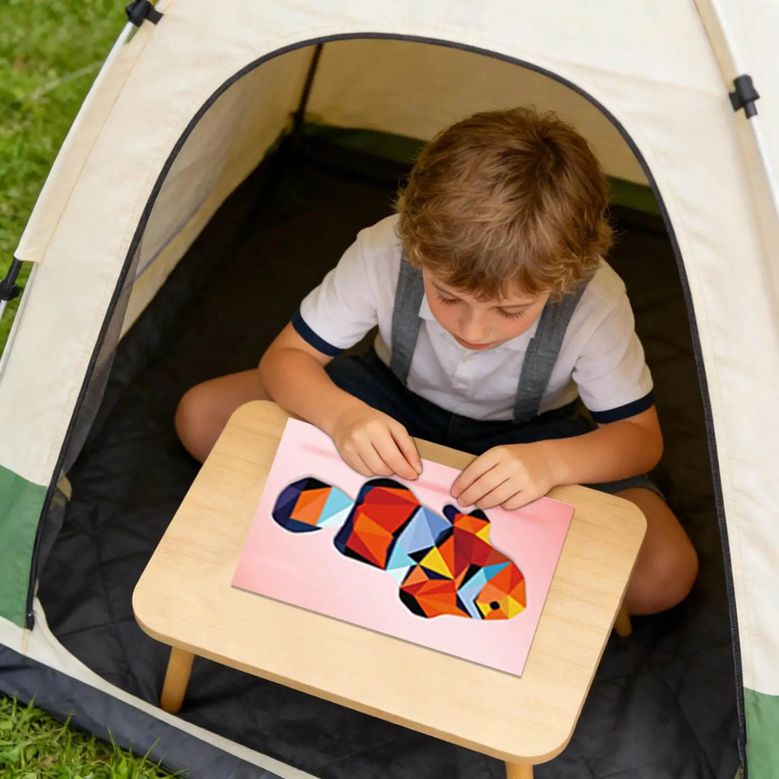 

Настольная игра для путешествий, бумажные геометрические пазлы, набор для геометрического коллажа для детей, мальчиков, девочек, взрослых, детского сада, на день рождения