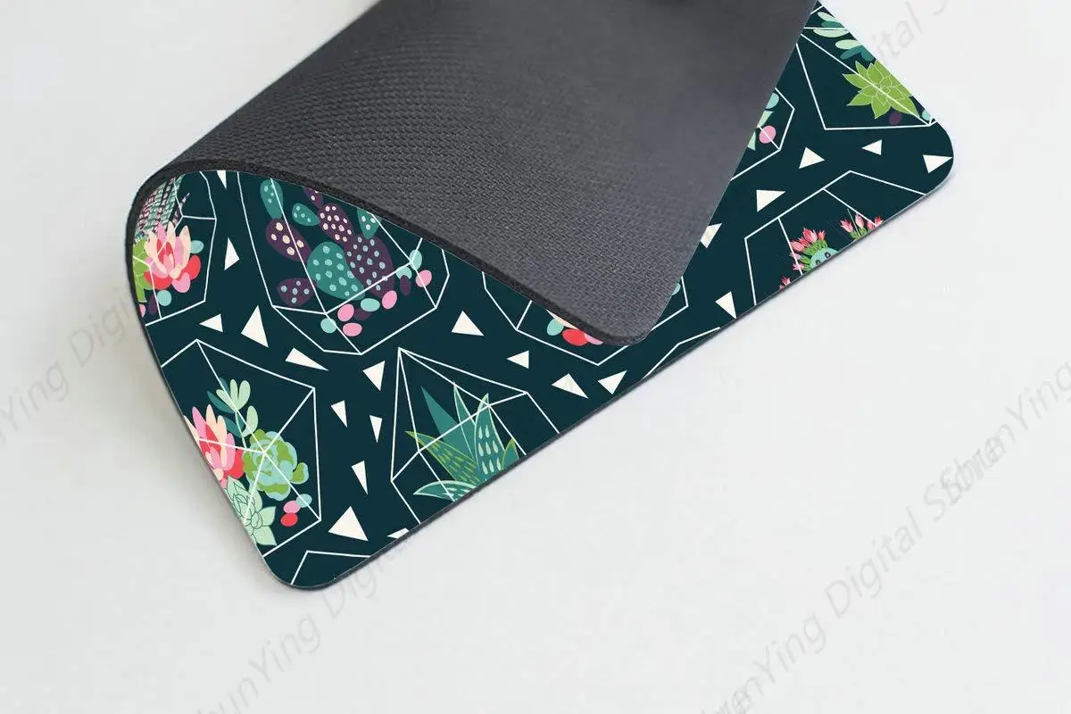 Succulent And Cactus Personalized Design Anti Slip Rubber Mouse Pad Suitable For Gaming Office Laptop Mouse Pad 25*30cm