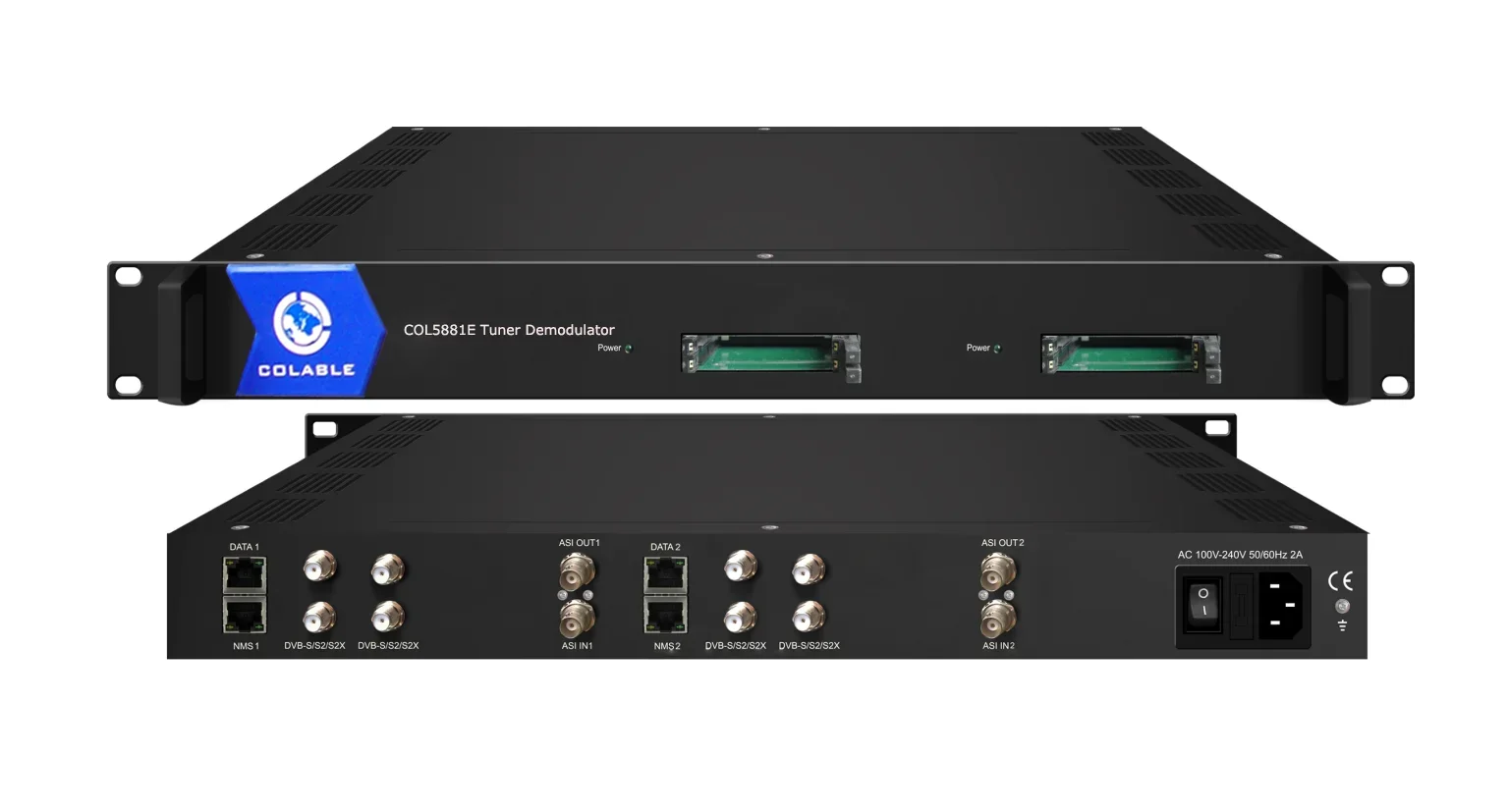 Professional Decoder 8 Tuners DVB-S2 ISDB-T DVB-C input ASI IP for Multiplexer CAM Ci Slot available RF Demodulator COL5881E