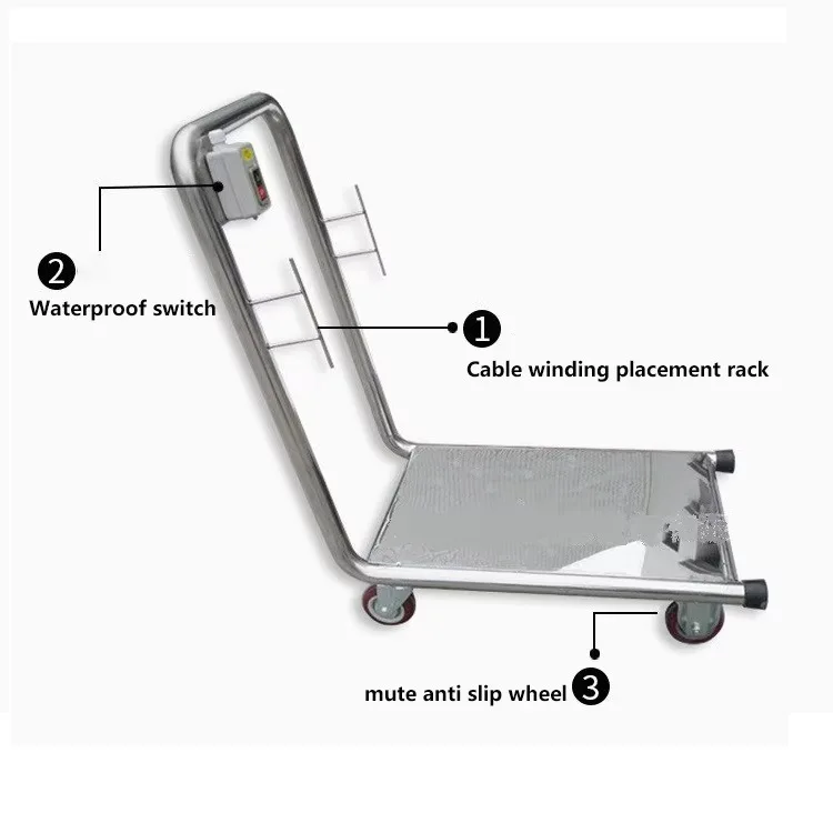 1Pcs Swimming Pool Trolley 304 Stainless Steel Trolley, Underwater Vacuum Cleaner, Sewage Suction Machine Trolley