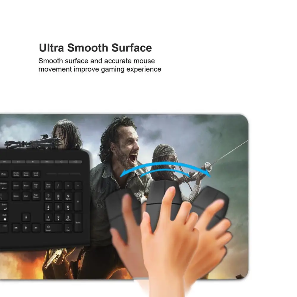 لوحة ماوس The Walking Dead Cartoon Lockedge لوحة ألعاب كبيرة لألعاب الكمبيوتر ولوحة مفاتيح وماوس ولوحة ماوس مكتبية للوحة مكتب الكمبيوتر #4