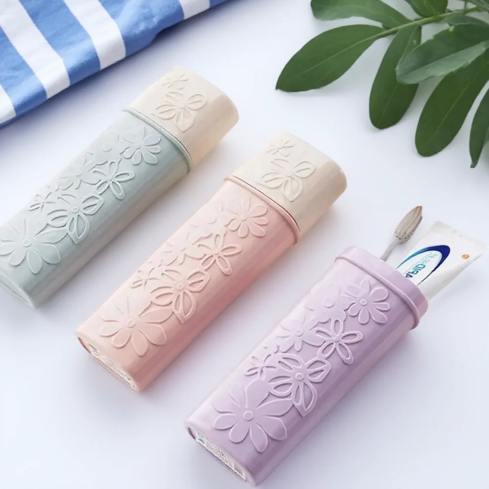 

Portable Toothbrush Holder with Toothpaste Storage Organizer for Outdoor Travel Bathroom Supplies Compact and Lightweight
