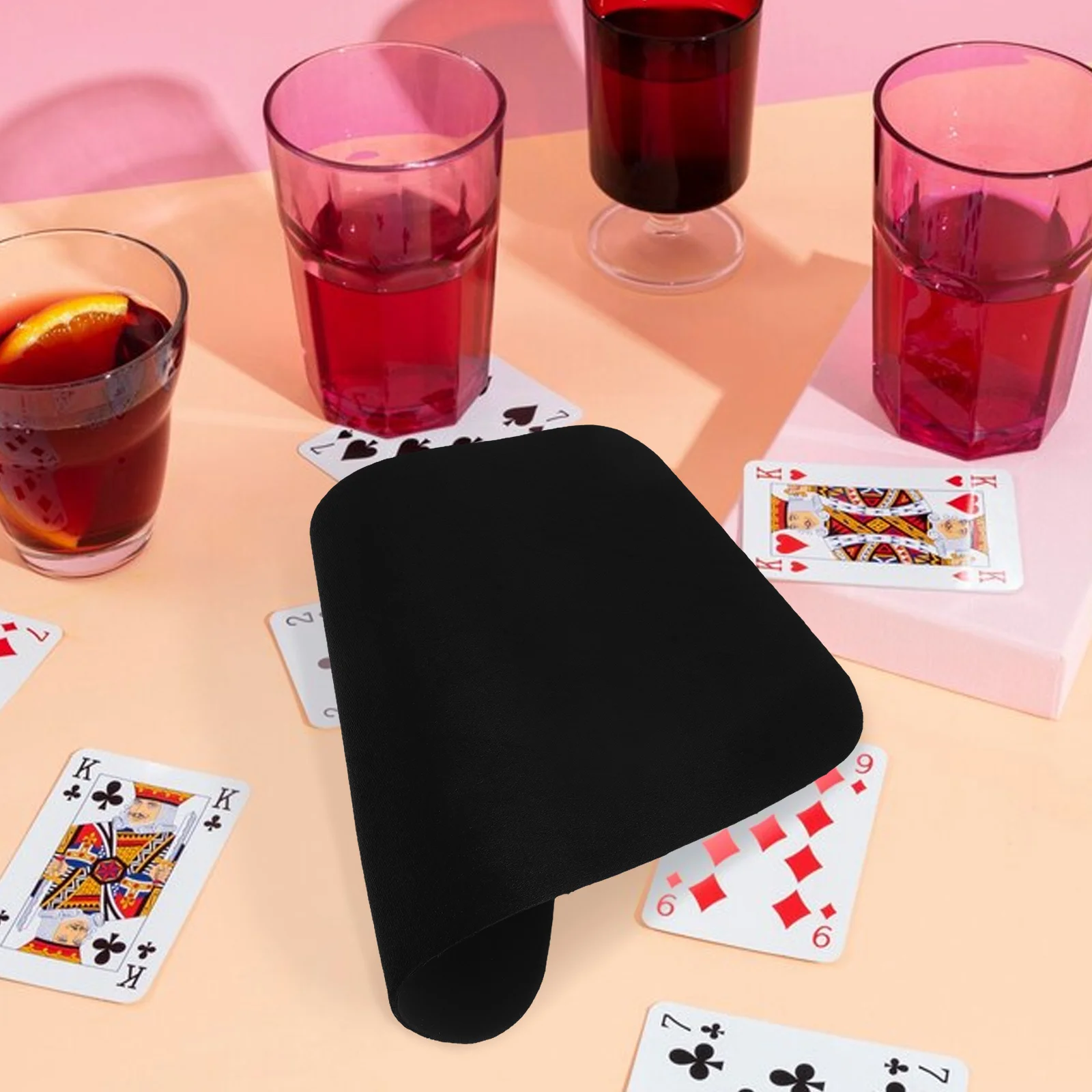 

Card Mat Poker Pad Magician Party Favor Mats for Tables Gimmick Prop Black Game