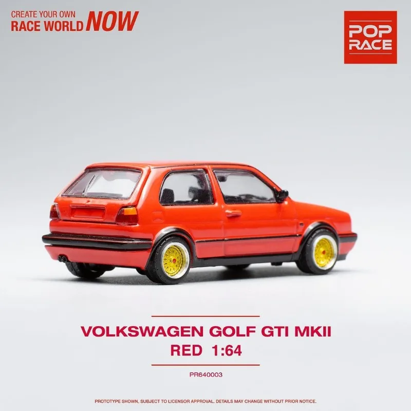 POPRACE Diecast 1/64 Scale Volkswagen Golf MK2 Red Boot Lid Can Be Opened Alloy Car Model Toys for Boys Gift Kids Toys Boys