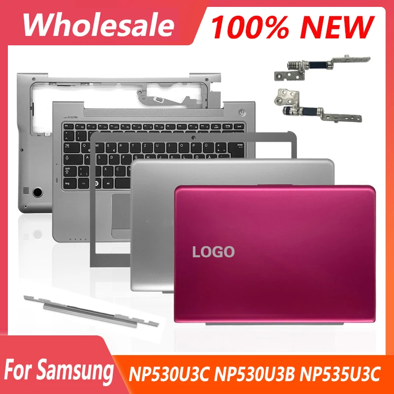 

Новинка для Samsung NP530U3C NP530U3B NP535U3C NP535U3B задняя крышка ЖК-дисплея/передняя рамка/петли/Крышка шарнира/Упор для рук/Нижняя крышка серебристого цвета