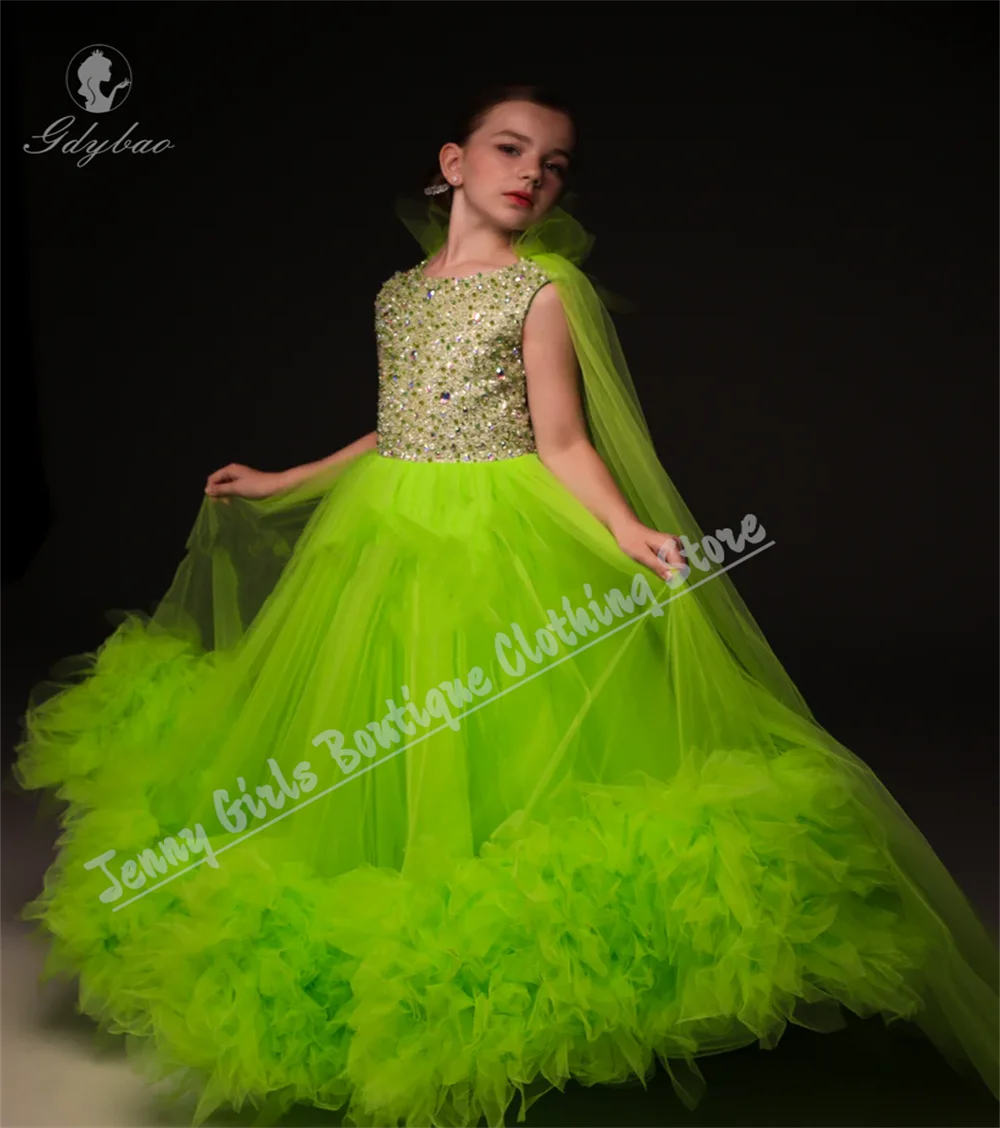 Girls' Dress Fluffy Tulle Sleeveless Suitable Children's Beauty Pageants Piano Performances Wedding Bridesmaid Dress