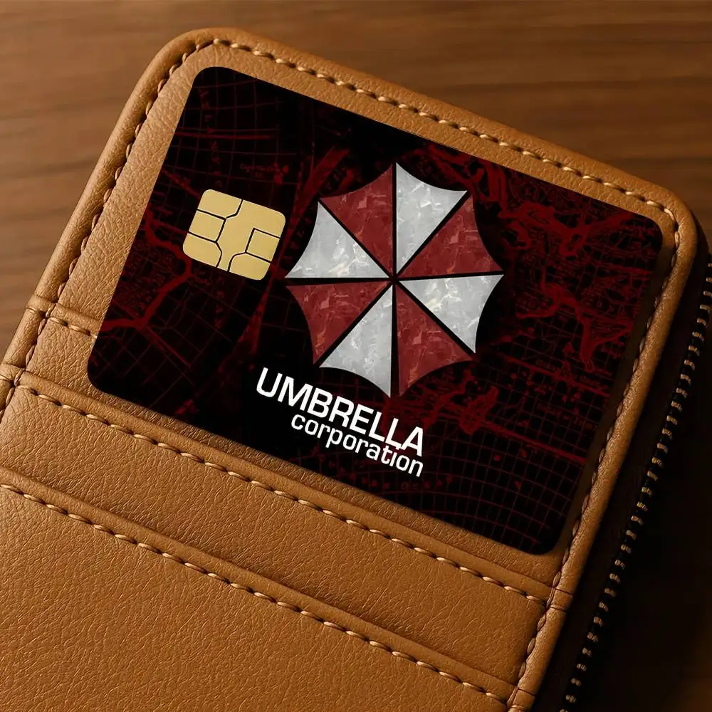 R-Resident E-Evil Umbrella Card Stickers Waterproof Film skin Cover 4PCS Credit Debit Front Decoration Bank Subway Pass