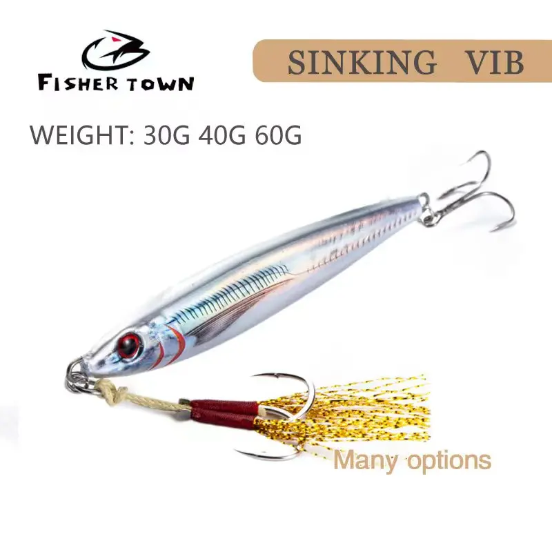 2023 Sea fishing Metal Jig 30g 40g 60g Fishing Lure Weights Bass Fishing Bait Tackle Trout Jigging Lure Jigs Saltwater Lures