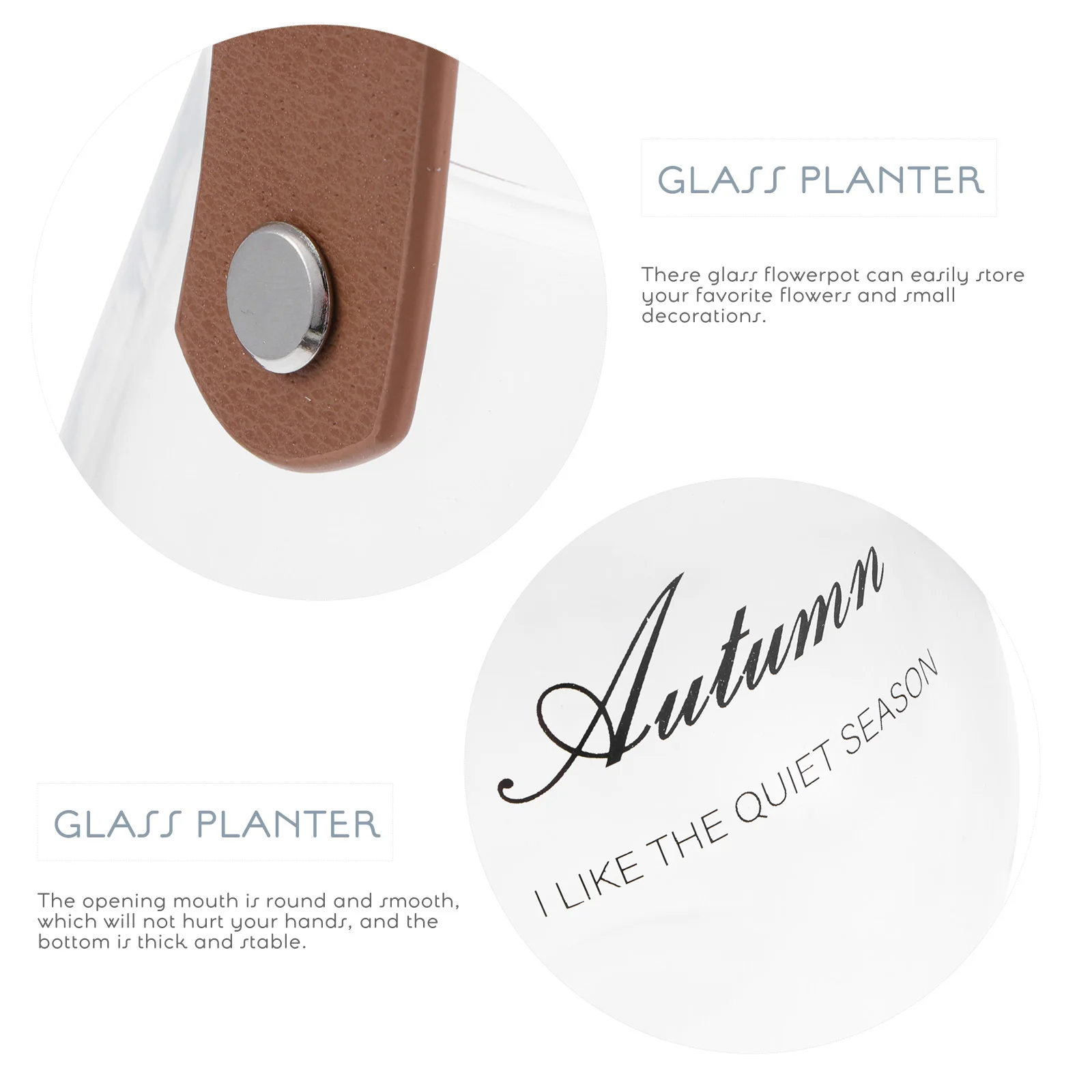 

1Pcs Glass Flower Vase Rustic Hanging Pot Floral Arrangement Home Office Decor Easy Carry Thick Bottom Stable