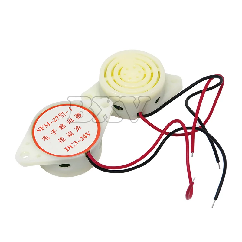 1 قطعة SFM-27 إنذار عالية ديسيبل 3-24 فولت 12 فولت الطنان الإلكتروني صفارة إنذار صفارة مستمرة متقطعة لاردوينو أبيض أسود #2