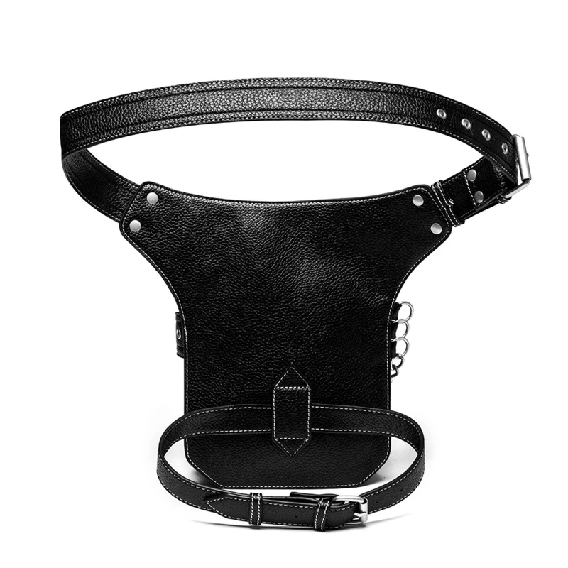 Steampunk Waist Bag Gothic Retro Motorcycle Leather Bags Crossbody Shoulder Pack