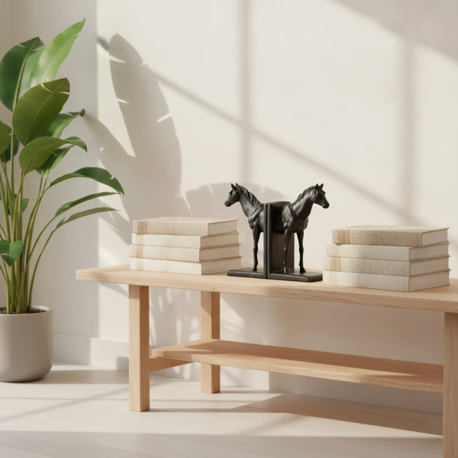 Horse Bookends Classic Sculpted Bookends Book Holders Versatile Decor Compact for Bookshelf, Study