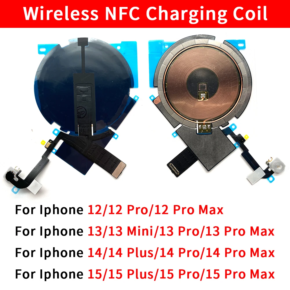 NEW Power Volume Flash Light NFC Wireless Charging Flex Cable For iPhone 12 13 mini 14 Pro Max 15 Plus Phone Repair Parts