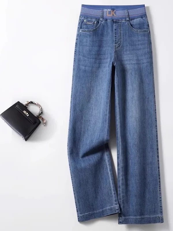 

High Waist Wide Leg Jeans Women's Spring Autumn Style Slimming Early Autumn Pants Women's Narrow Version 2026 New Elastic Wai...