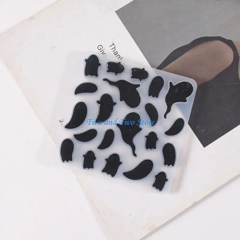 HX6F Festival Halloween Resin Art Molds Halloween Party Decoration Favor Silicone Mold for Resin Earrings Keychain Charm