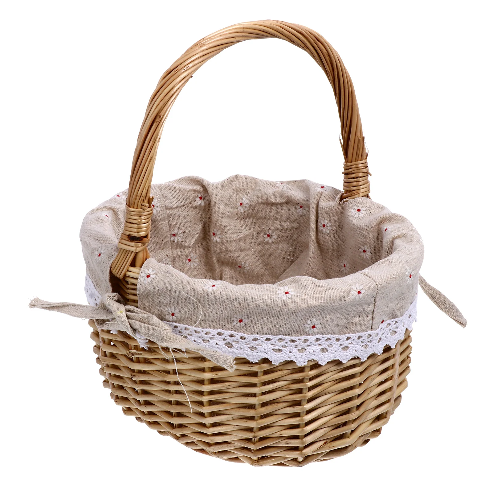 

1Pcs Wicker Storage Basket Handmade Rattan Woven Organizer for Fruit Food Snack Portable Picnic Basket Home Kitchen Decor