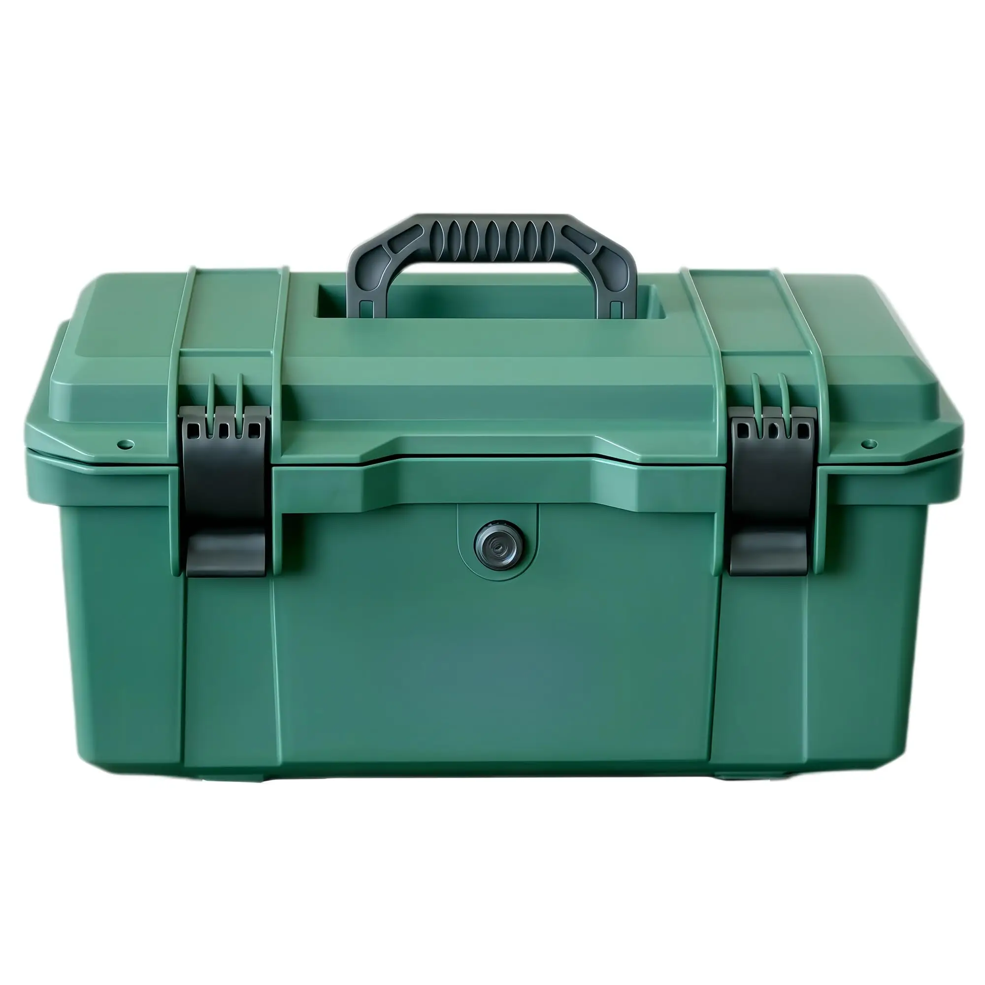 Double-walled Waterproof Plastic Toolbox, with Removable Compartments, Folding Handle, Ideal for Auto Repair