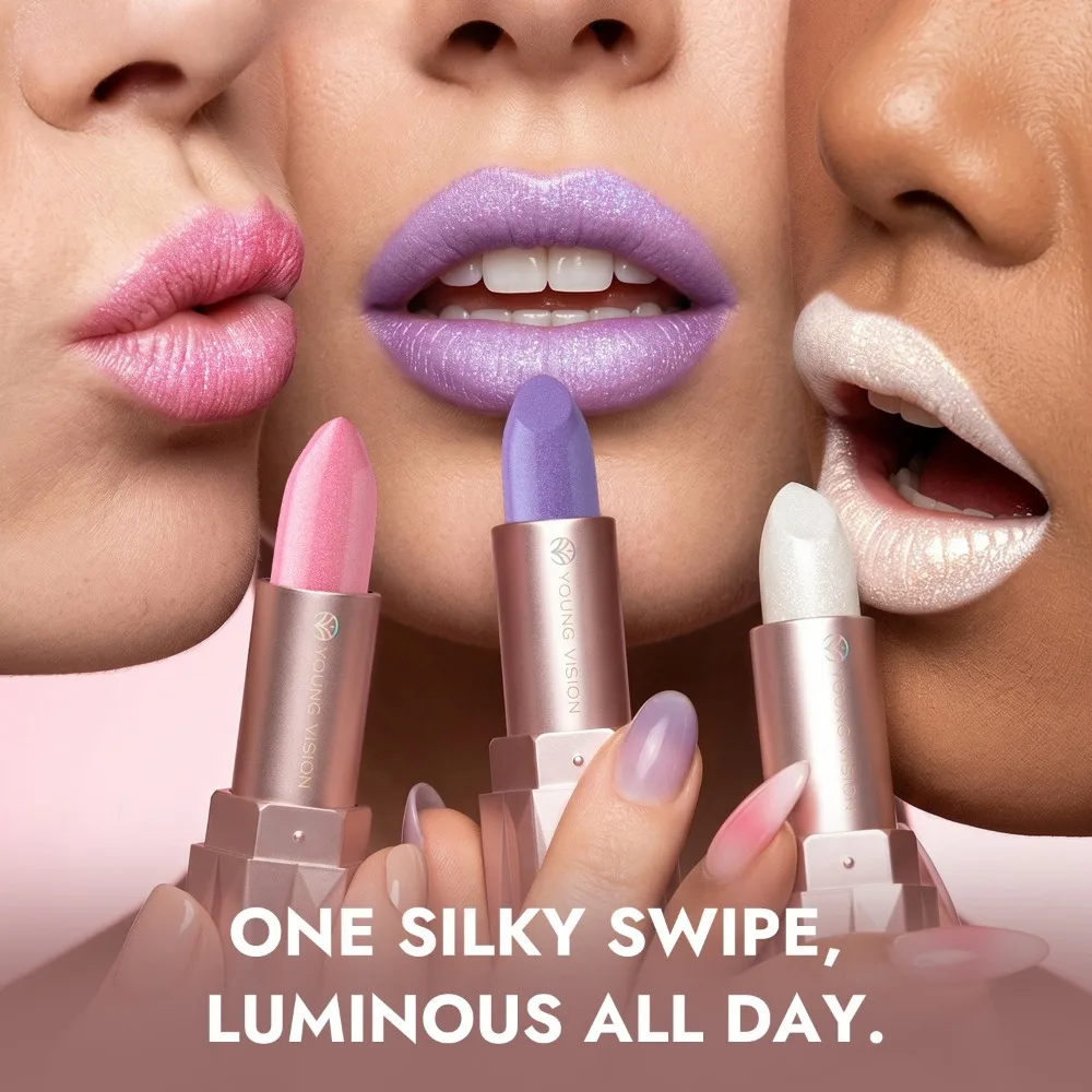 Pearl Shimmer Lipstick Hydrating Rich Color Metallic Lip Gloss Payoff High Pigment Shine Smooth Daily Lip Stain Cosmetics White