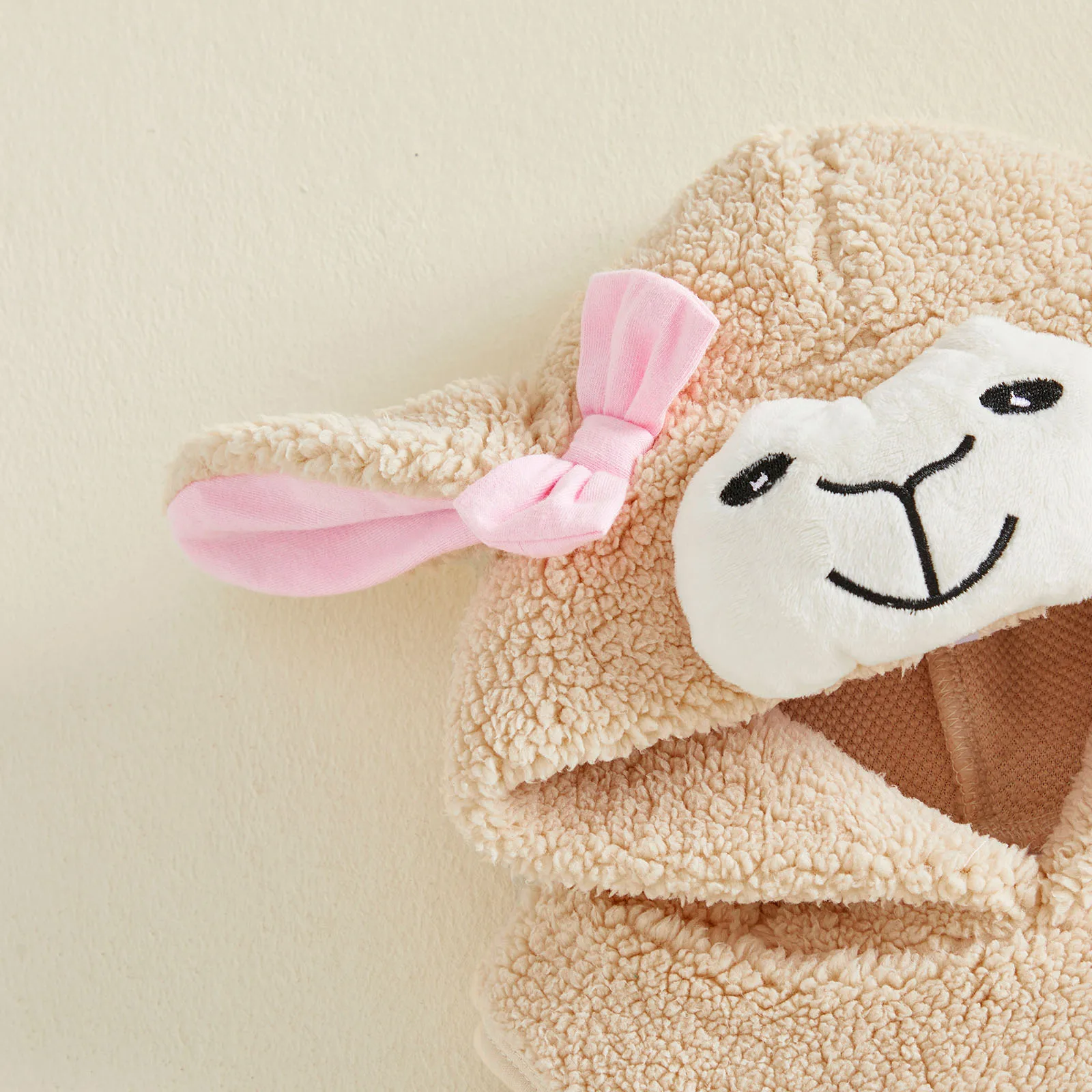 Newborn Halloween Costume Baby Girl Lamb Costume Fleece Hooded Romper Infant Sleeveless Snowsuit Animal Photography Costumes