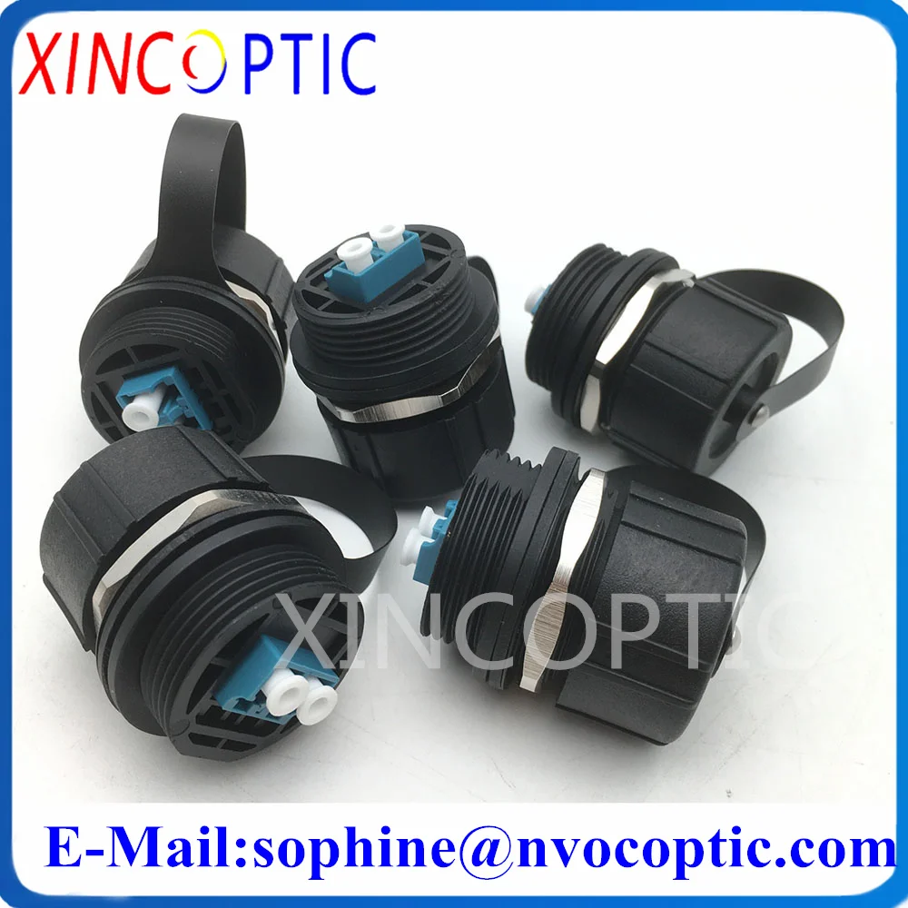 IP67 ODVA-MPO Bulkhead Fiber Adapter with Dust Cap,Fibre Optic Outdoor Duplex ODVA LC/SC/MPO  Inline Adaptor Connector
