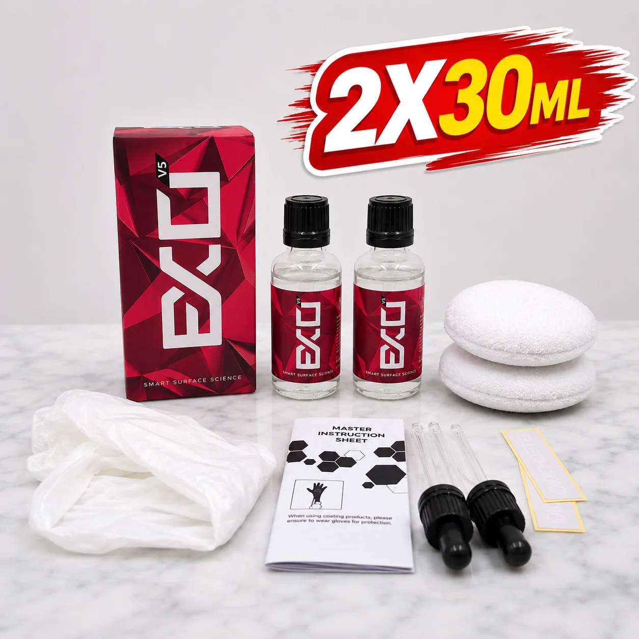 

EXO Ultra Durable Hydrophobic Coating V5 Protect Your Paint Add Gloss Repel Contaminants Get Rid of Water-Spots