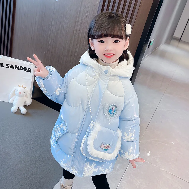 Girls' Western style cotton clothing, winter new style, children's hooded cotton clothing, baby plush cotton jacket, winter coat