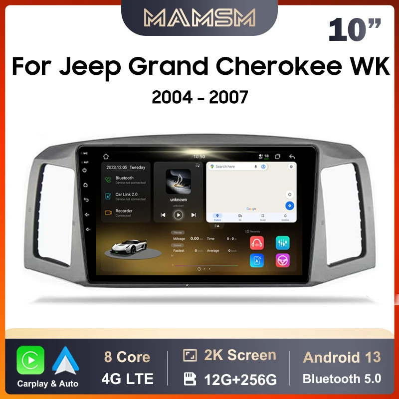 MAMSM Car Radio For JEEP Grand Cherokee 2004 - 2007 Android 13 Multimedia Video Player GPS 4G Carplay Autoradio Stereo Head Unit