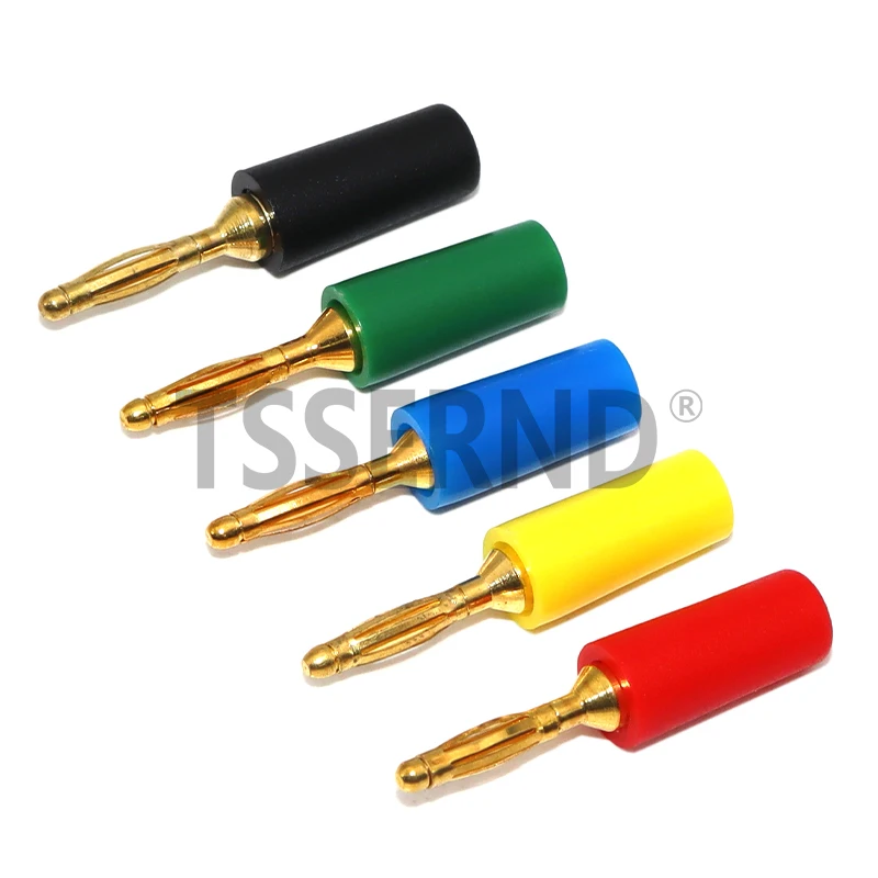 5PCS 2MM Connector Welded Experimental Test Cord Head Audio Banana Plug Mini Speaker Pure Copper Plastic Shell