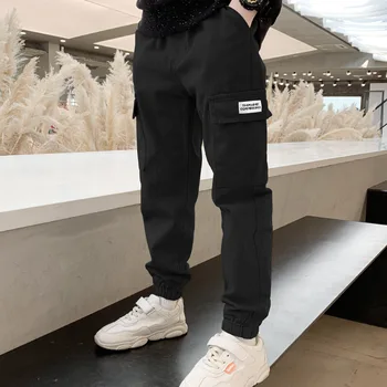 Boys Cargo Pants 4 Boys Cargo Pants Spring Autumn Thick Boys Trousers Casual Kids Sport Pants Teenage Children Clothes For 5-12 Years 4