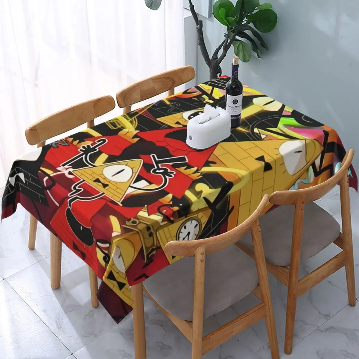 Custom Rectangular Disney Anime Gravity Falls Tablecloth Fit 40