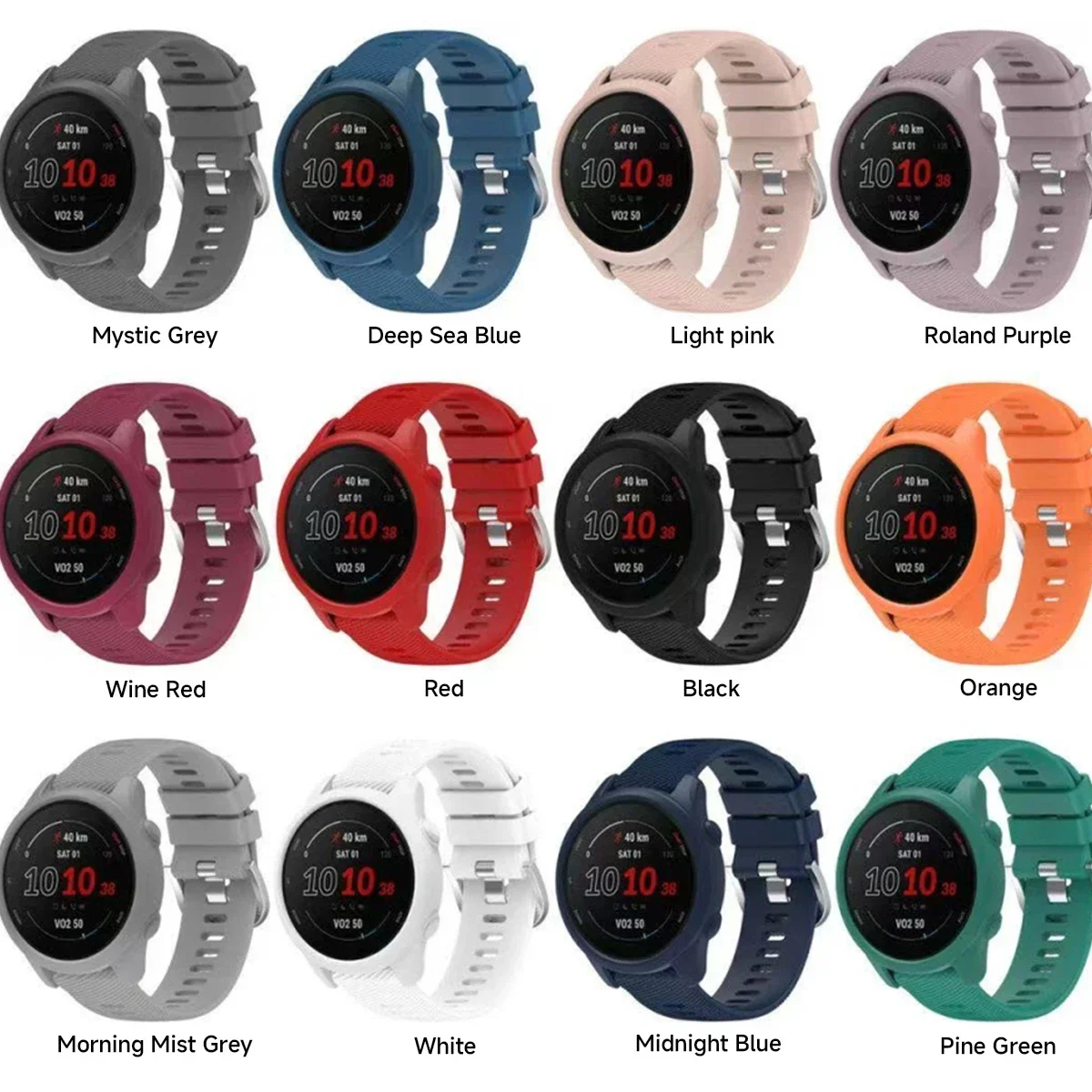 حافظة واقية من السيليكون الناعم لغطاء ممتص الصدمات بإطار Garmin Forerunner 255 265