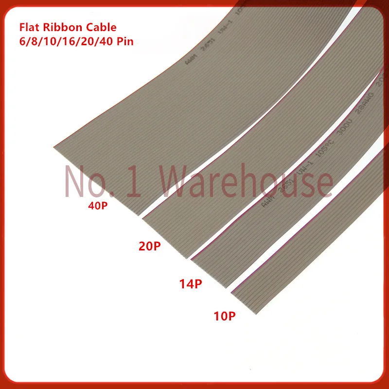

2 метра 6P/10P/12P/14P/16P/20P/40P 1,27 мм PITCH серый плоский ленточный кабель 6/8/10/16/20/40 Pin 28AWG WIRE для разъема IDC FC 2,54 мм
