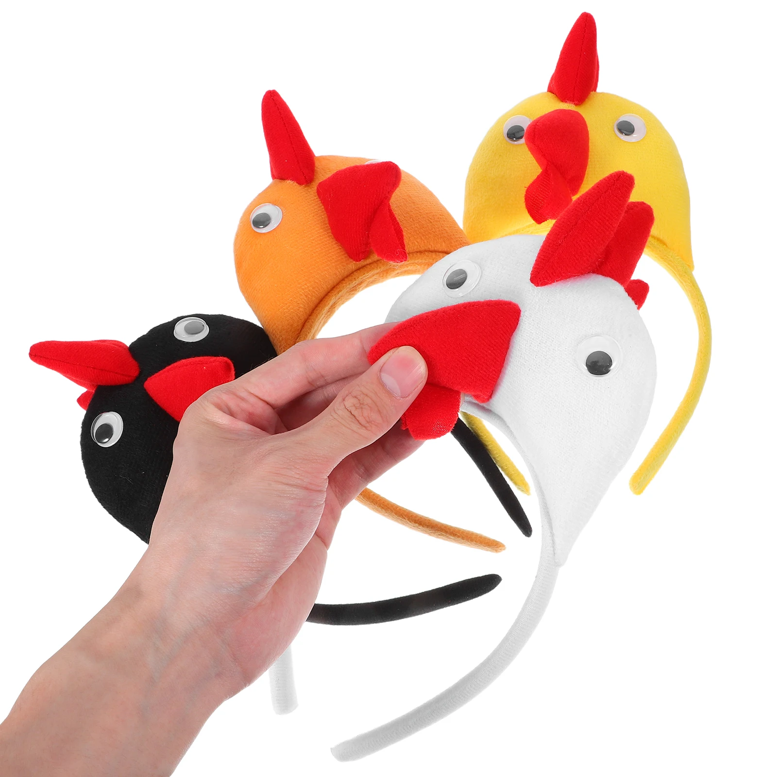 

4 Pcs Rooster Dressing Headdress Chicken Headband Adult Costume Headbands Animal up Hair Hoop Hoops for Women Cosplay