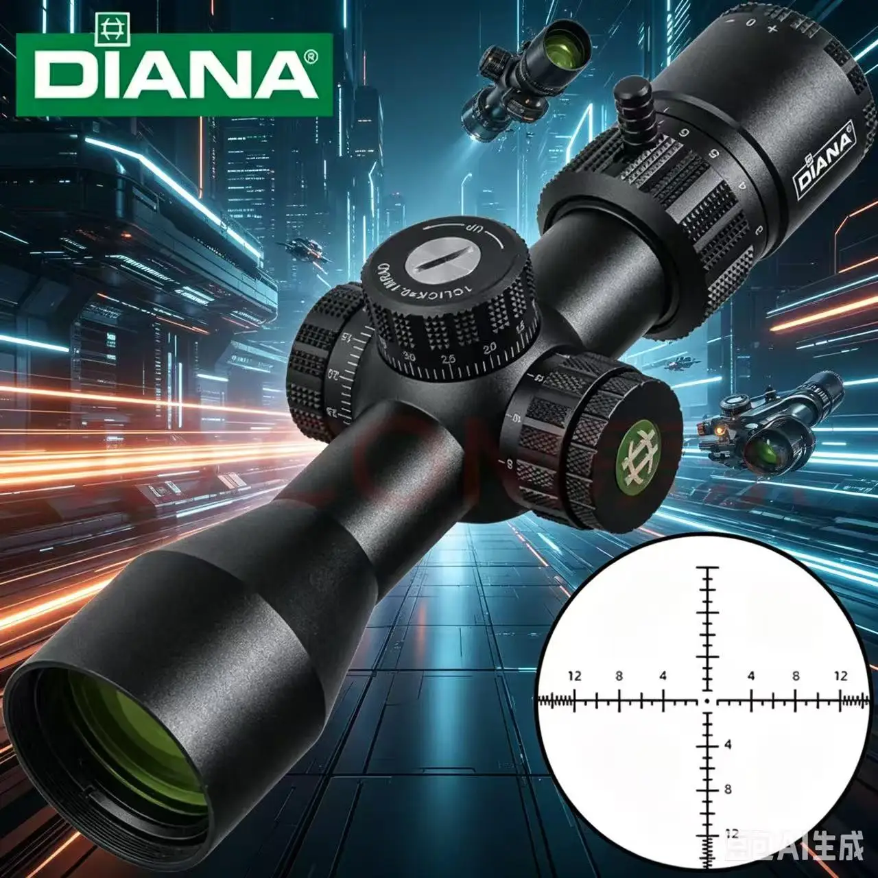 Mira telescópica Fire Wolf, mira corta 3-12X44, mira de alta definición a prueba de golpes para condiciones de poca luz, con abrazadera de 20 mm