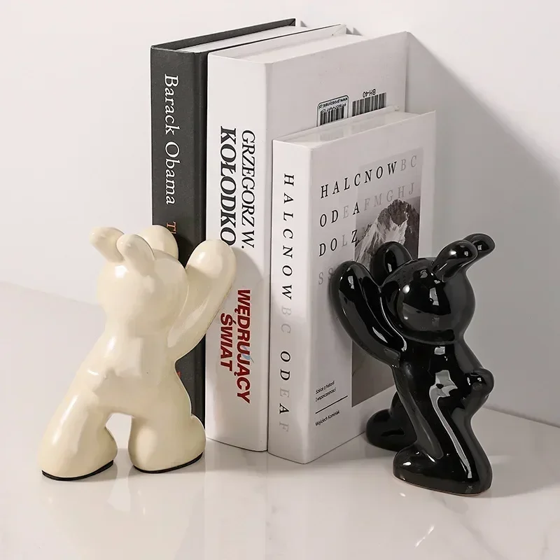 Rabbit bookend decoration book desktop bookcase living room porch wine cabinet TV cabinet simple home decoration decoration