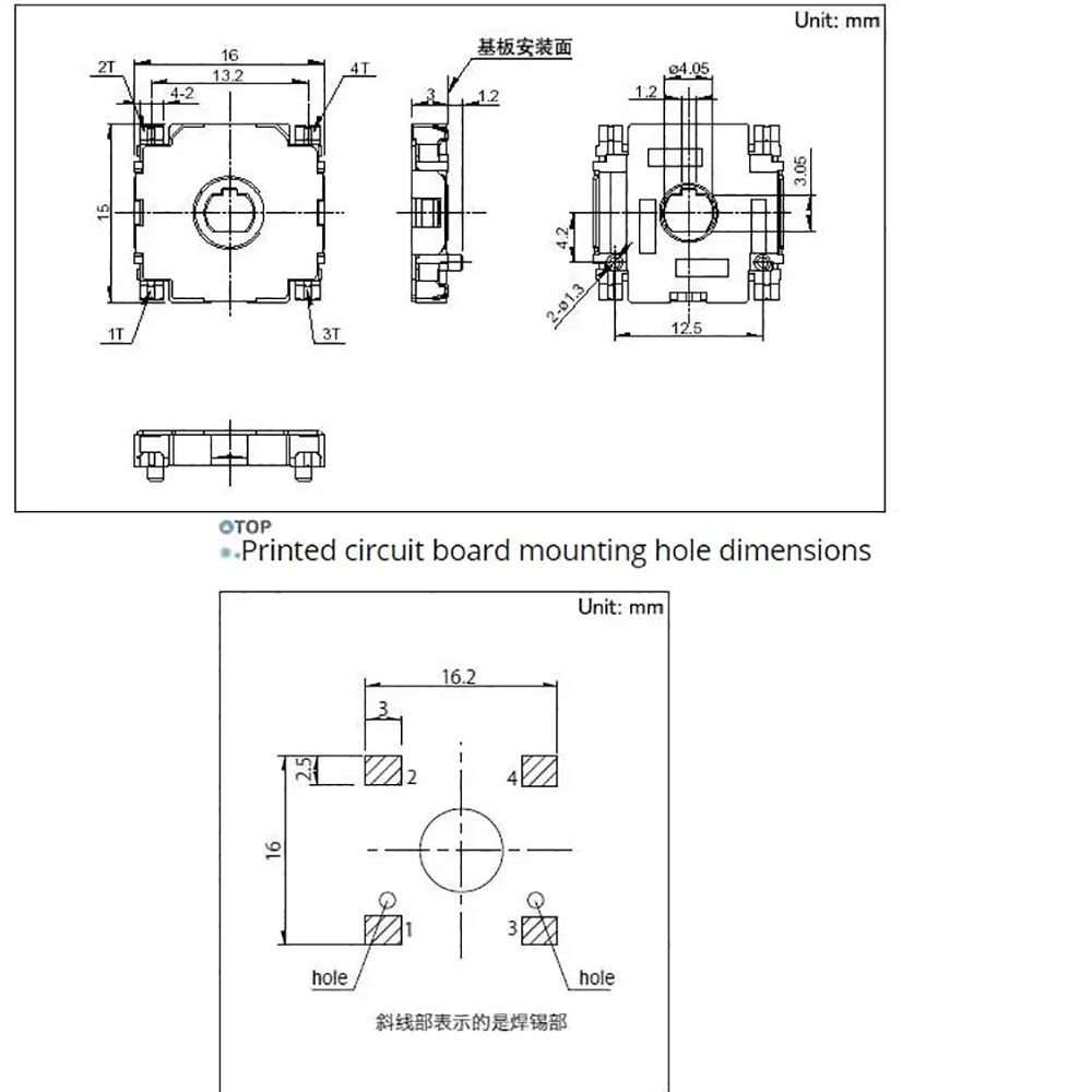 1/2/5/10PCS A-l-p-s RDC803001A car navigation audio sensor patch potentiometer 4 feet 10K 360 degrees