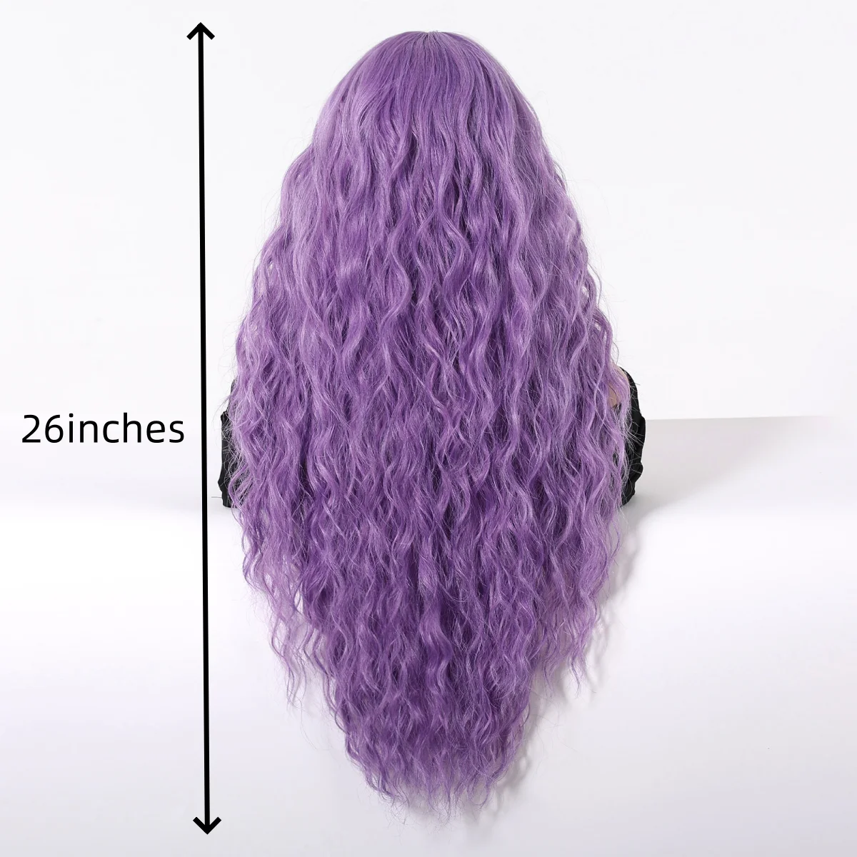 Long Curly Purple Wig Deep Wavy Purple Wig For Fashion Women T-part No Bangs Synthetic Wig Party Cosplay Christmas Use 26 Inch